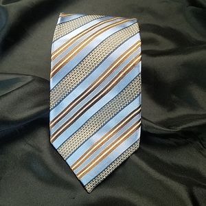 ERMENEGILDO ZEGNA Blue/Gold/Brown Tie